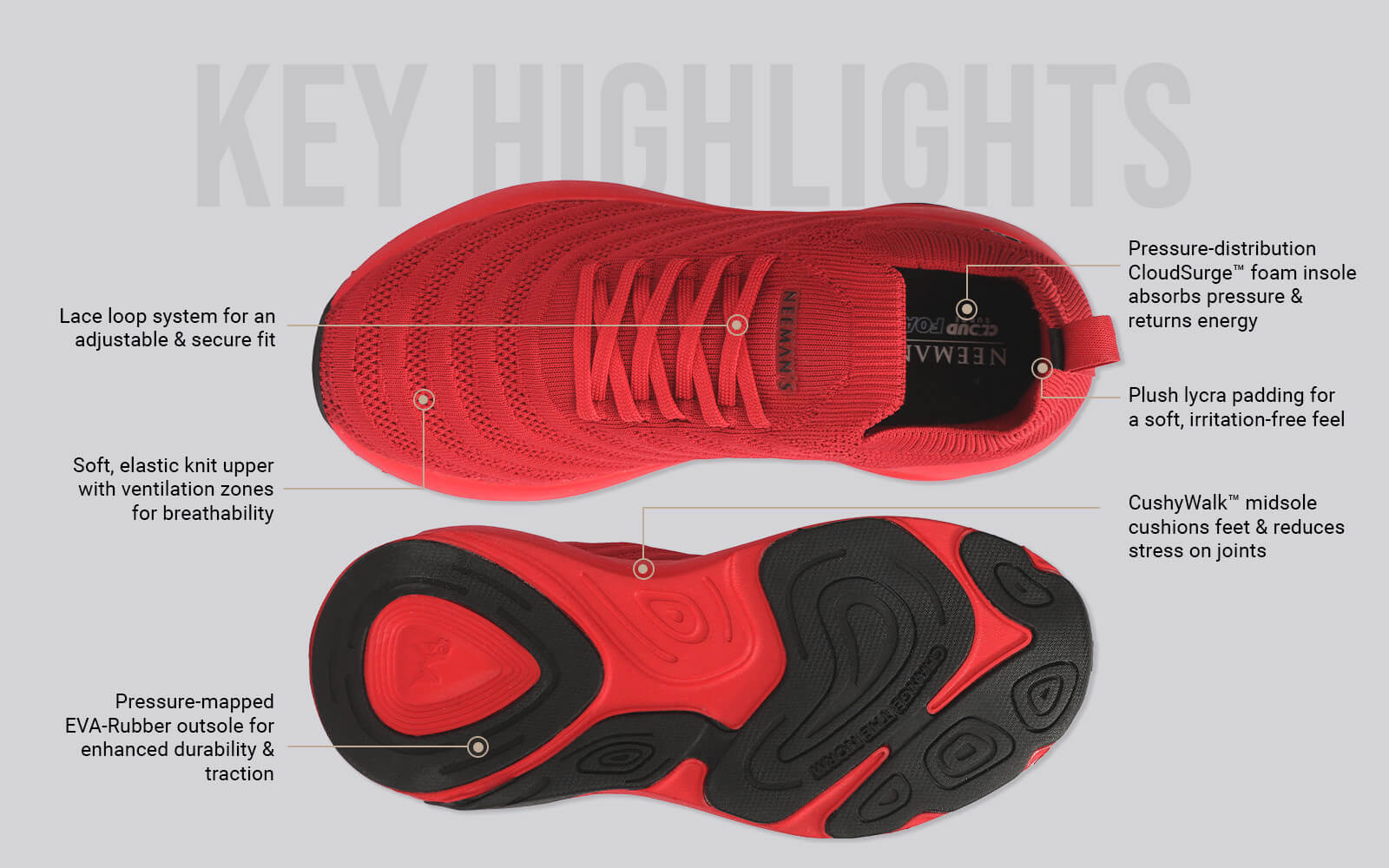 Begin Walk Glide For Men : Red