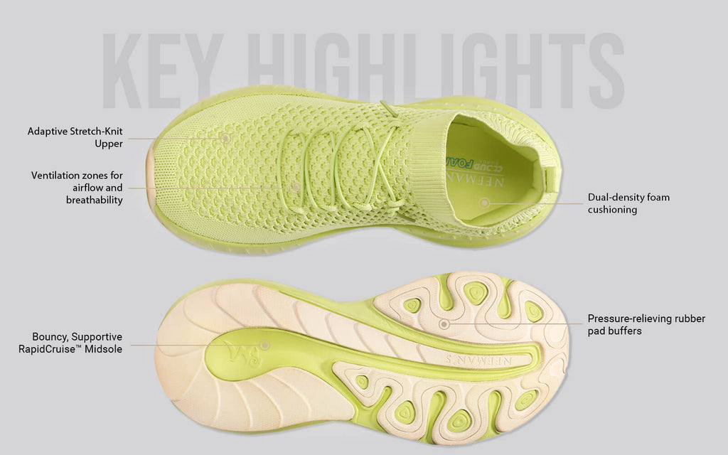 Begin Walk Soothe Lace Ups for Men : Lime