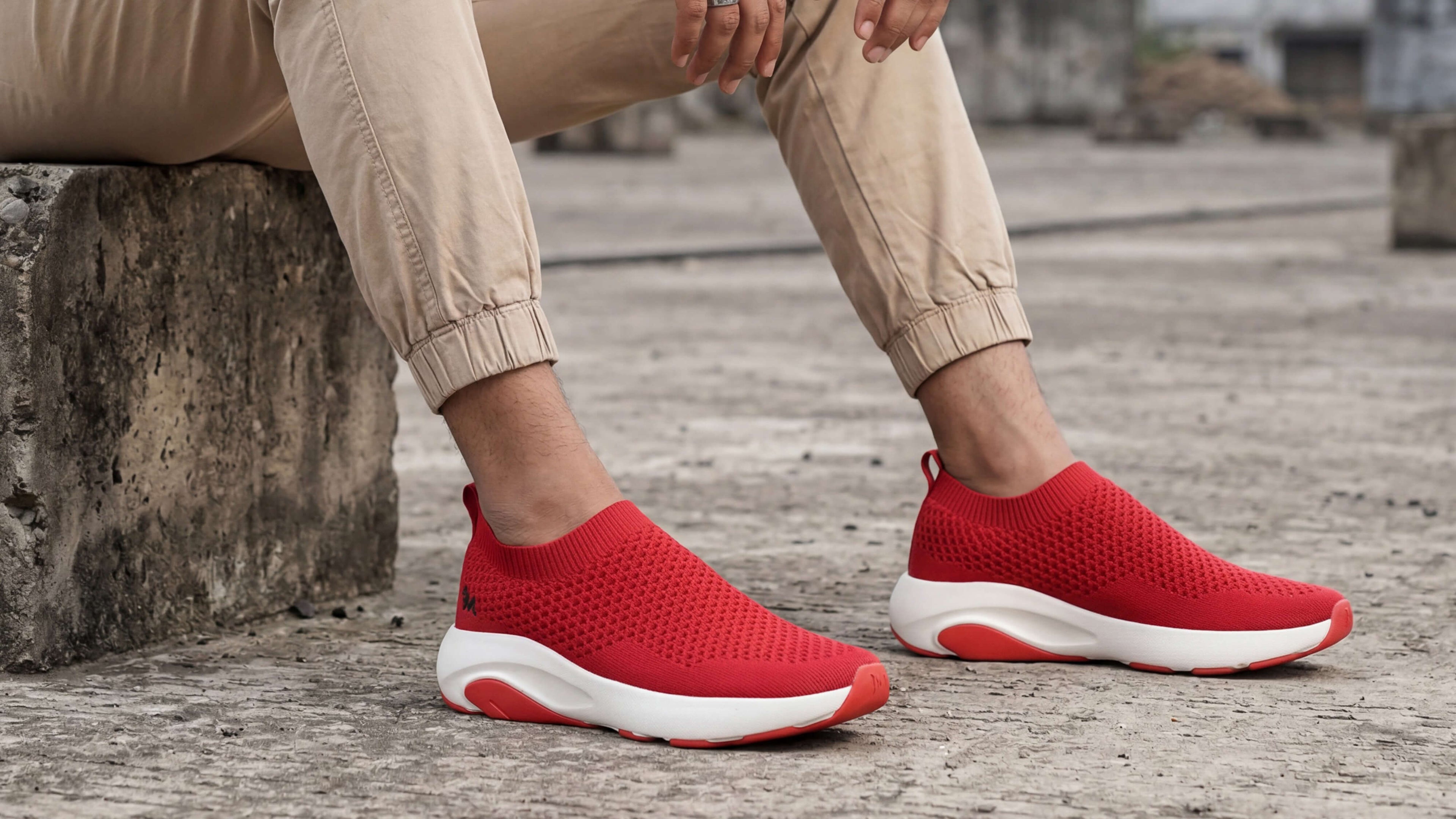Begin Walk Soothe Slip Ons for Men : Red