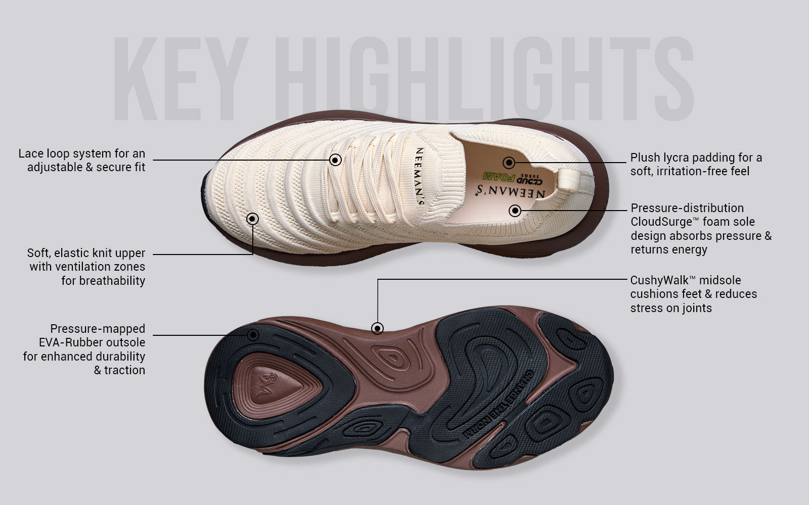Begin Walk Glide For Women : Ivory Brown