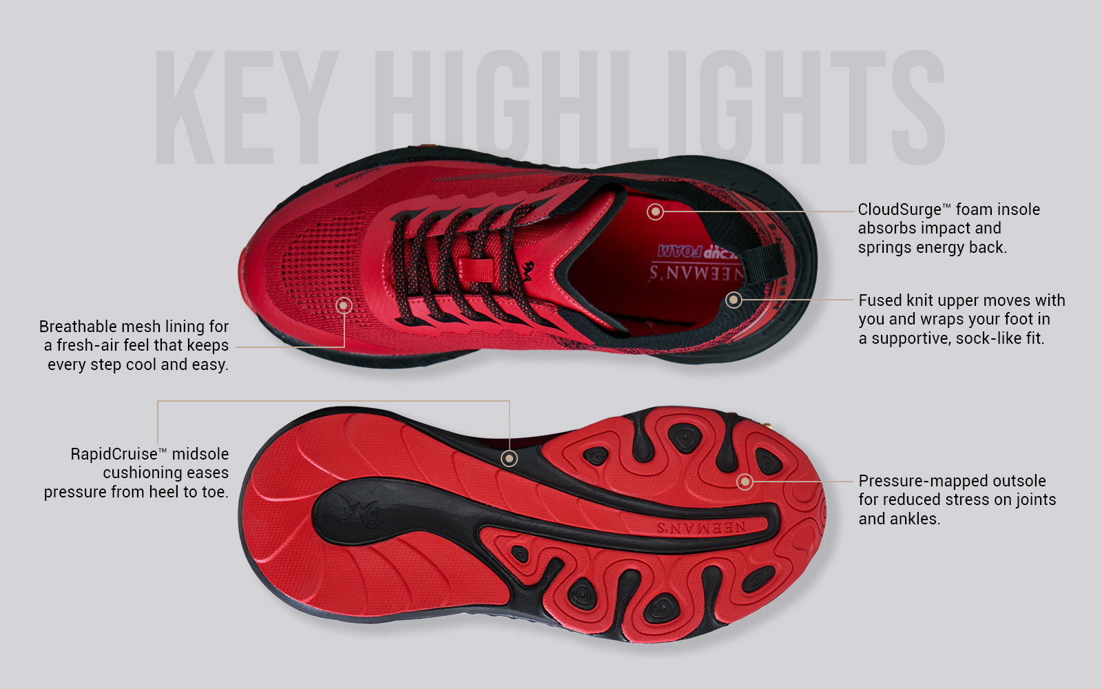 Begin Walk Pulse For Women : Red