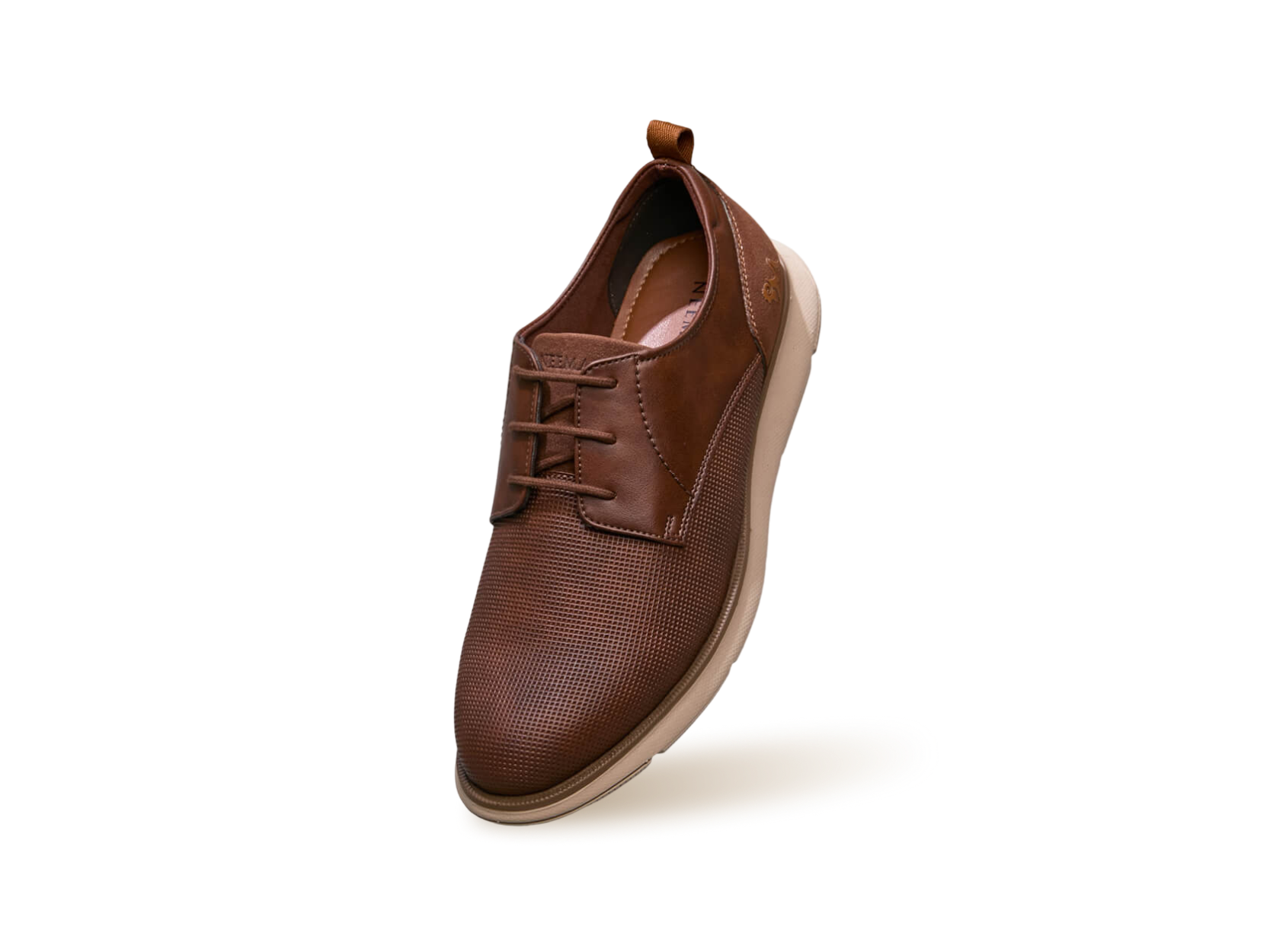 Textured Derby Sneakers : Tan Brown