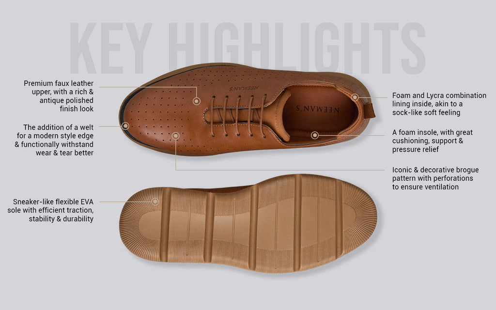 Flexy Brogues : Tan