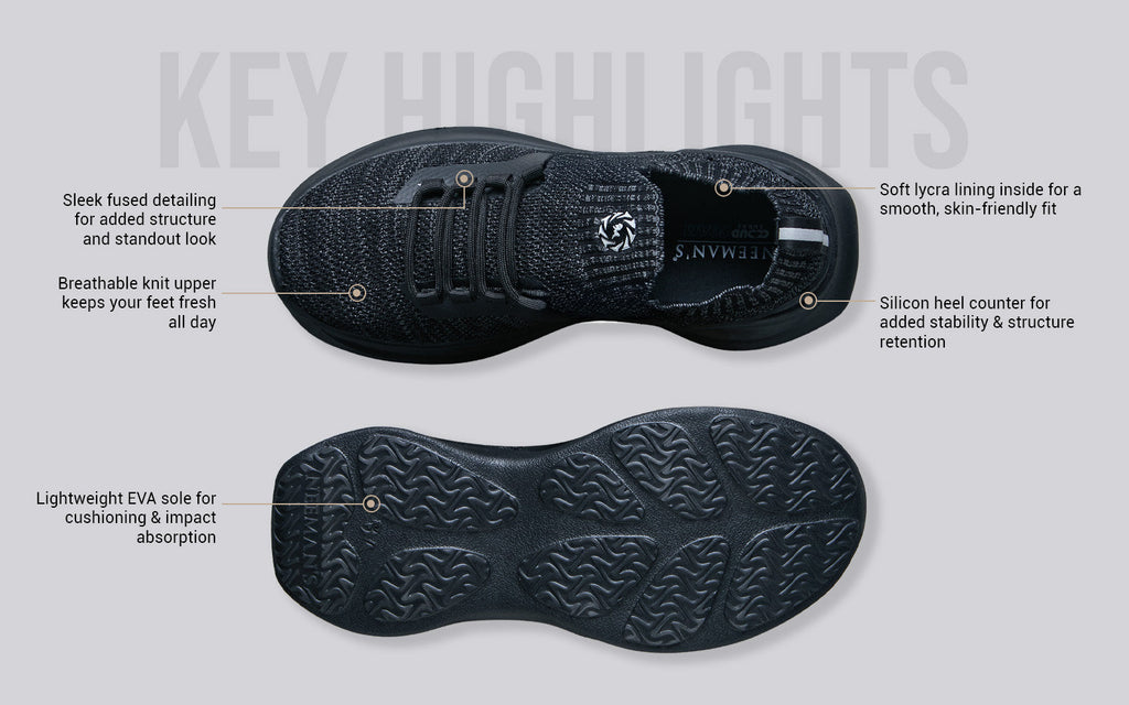 Fuse Knit Sneakers : Black