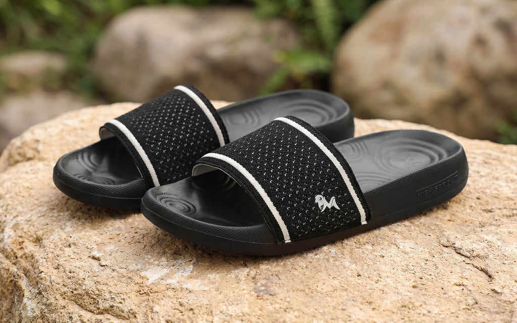 High Sprout Knitro Slides For Men : Black