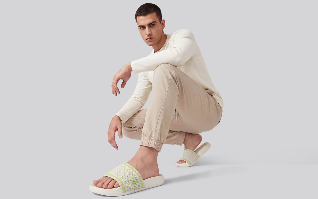 High Sprout Knitro Slides For Men : White