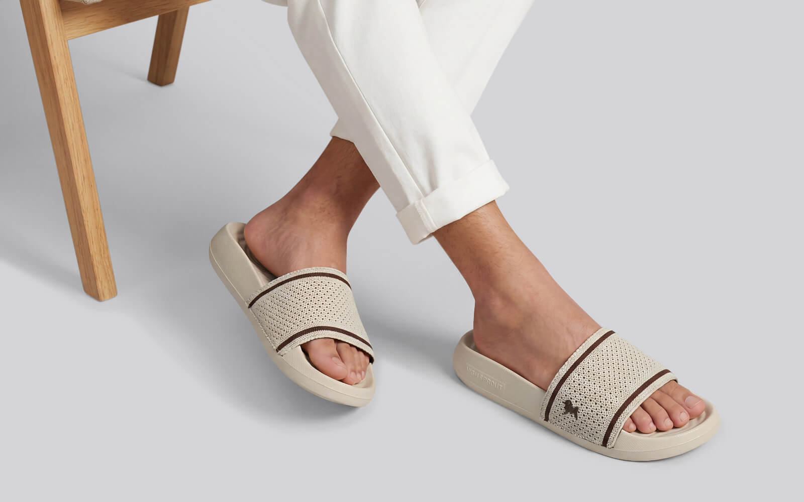 High Sprout Knitro Slides For Men : Ivory