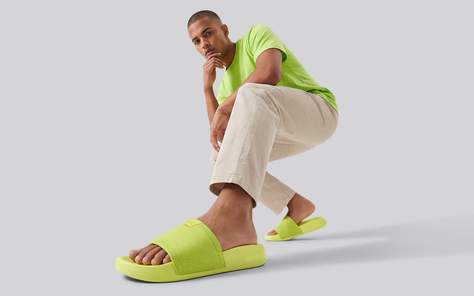 High Sprout Glideway Slides For Men : Lime