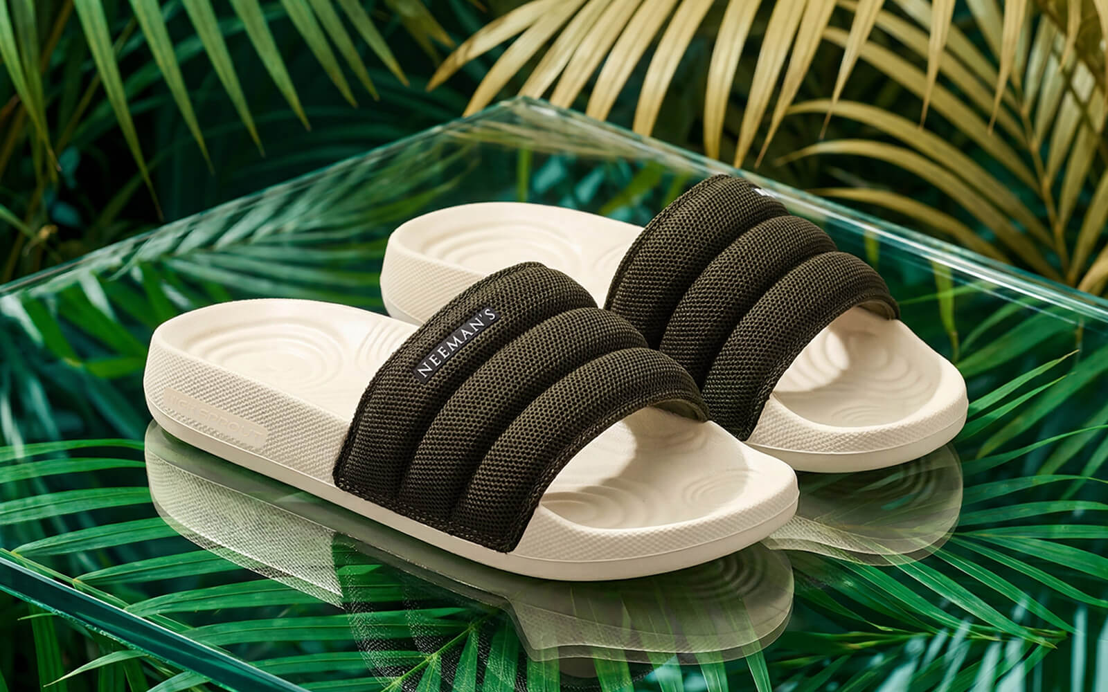 High Sprout Soother Slides For Women : Olive