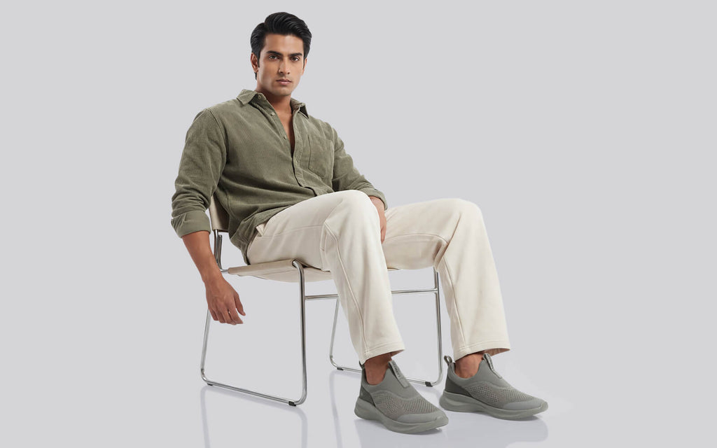 Mono Curve Slip Ons for Men : Grey