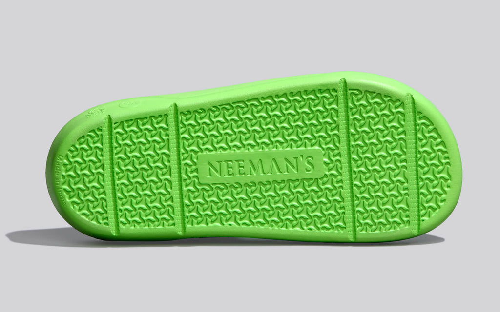 Cushers Slides For Men : Neon Green