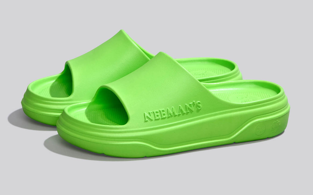 Cushers Slides For Men : Neon Green