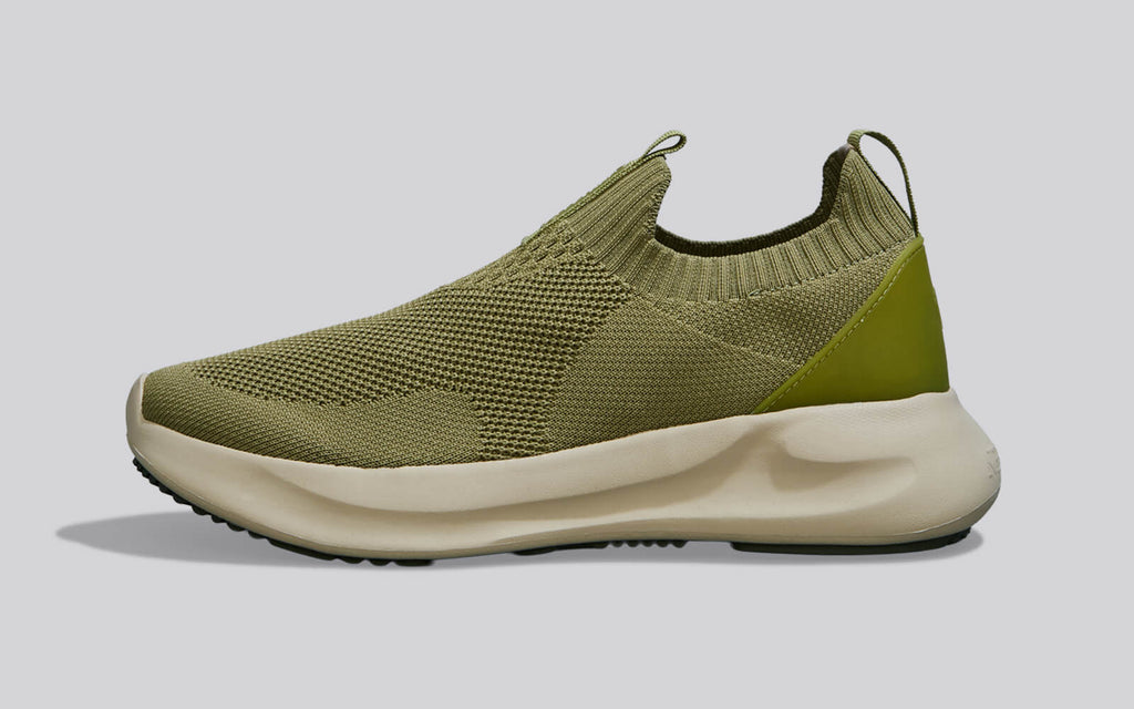 Flex Rib Slip Ons : Olive