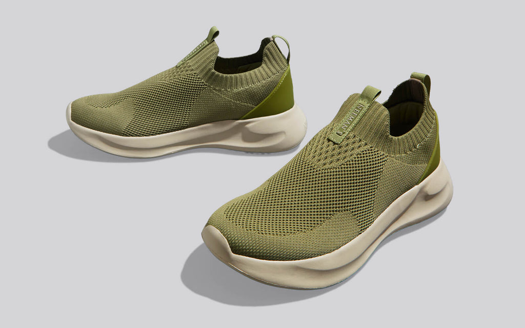 Flex Rib Slip Ons : Olive