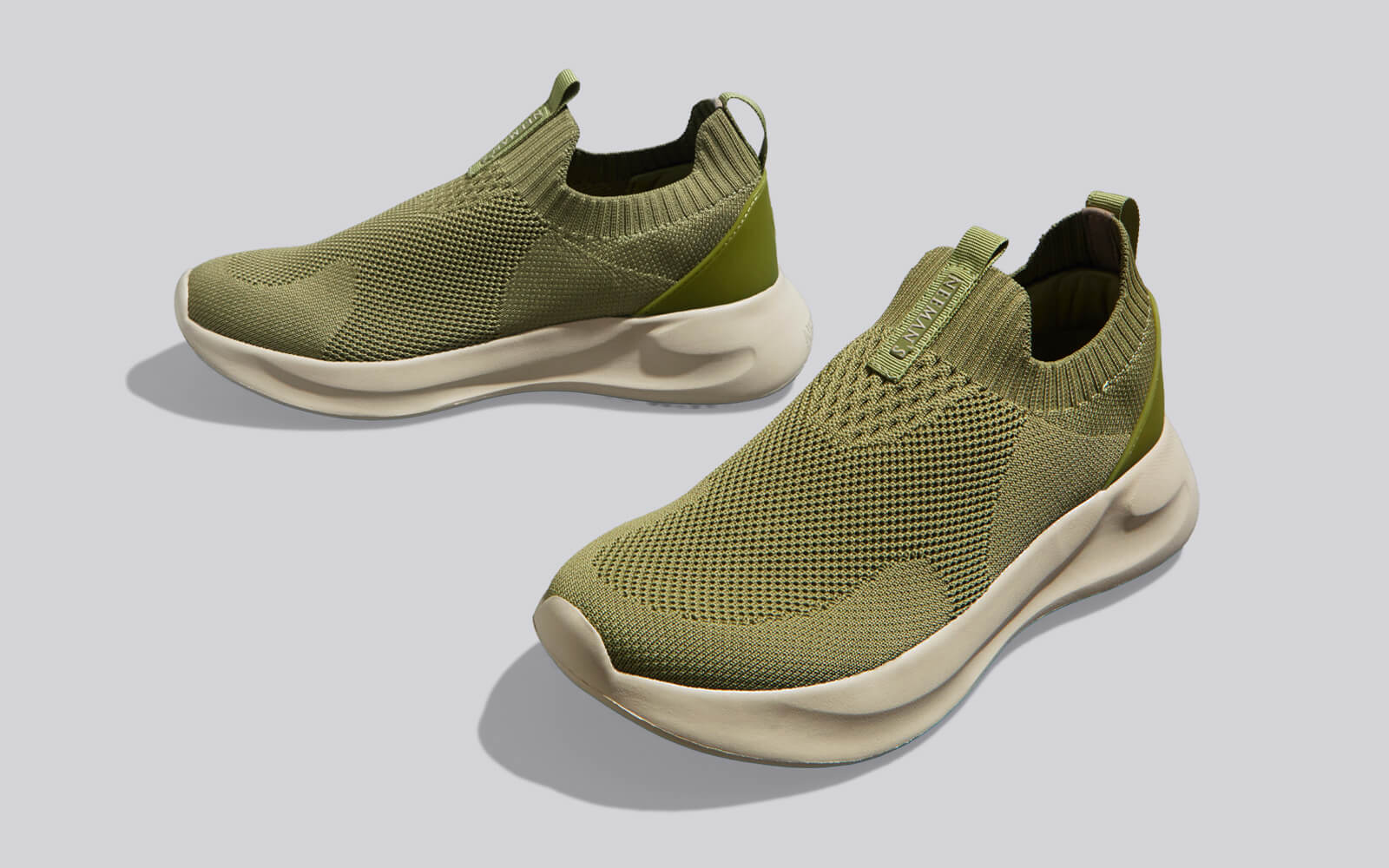 Flex Rib Slip Ons : Olive