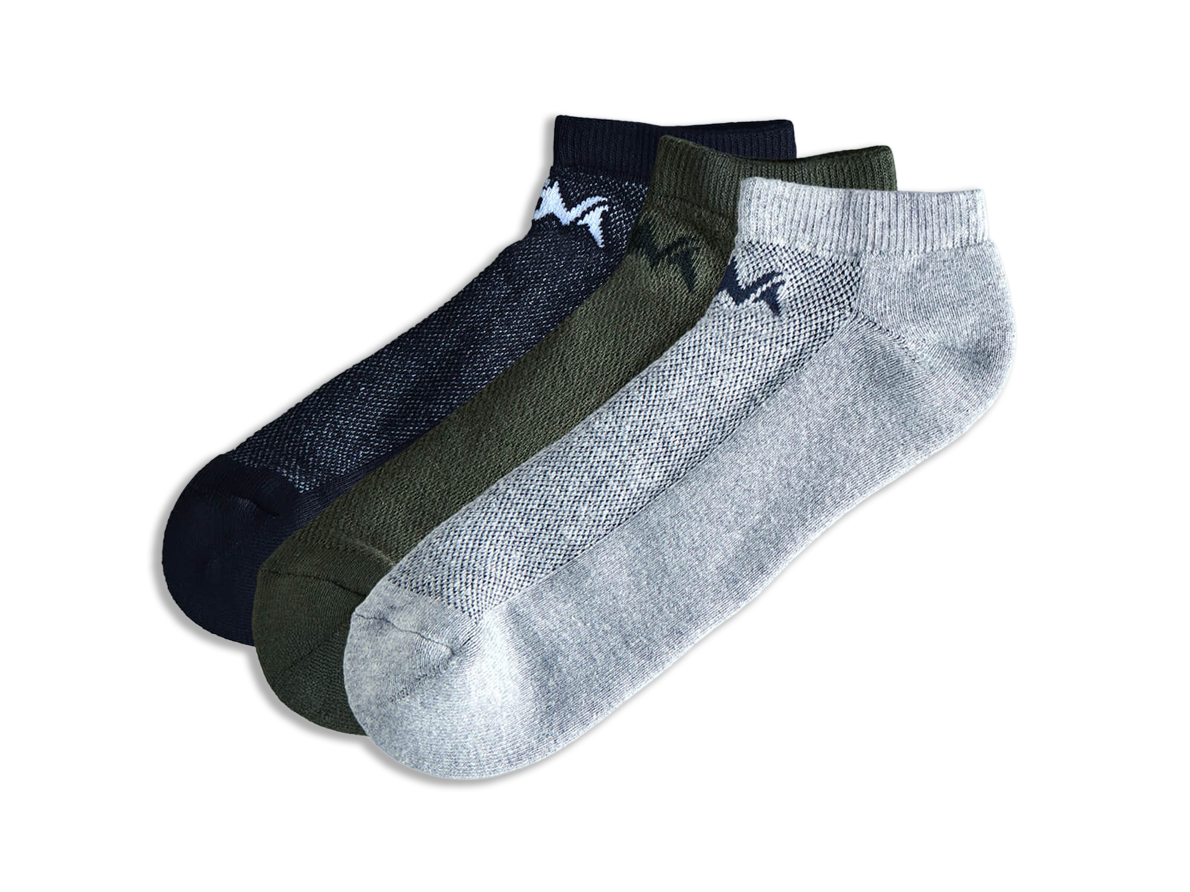 Low-Cut Ankle Socks : Black Olive Grey (Pack of 3)