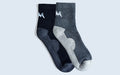 Quarter All Day Socks : Black Grey (Pack of 2)