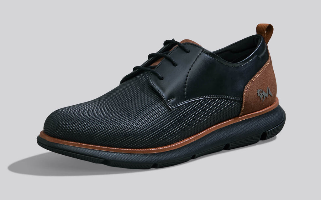 Textured Derby Sneakers : Black
