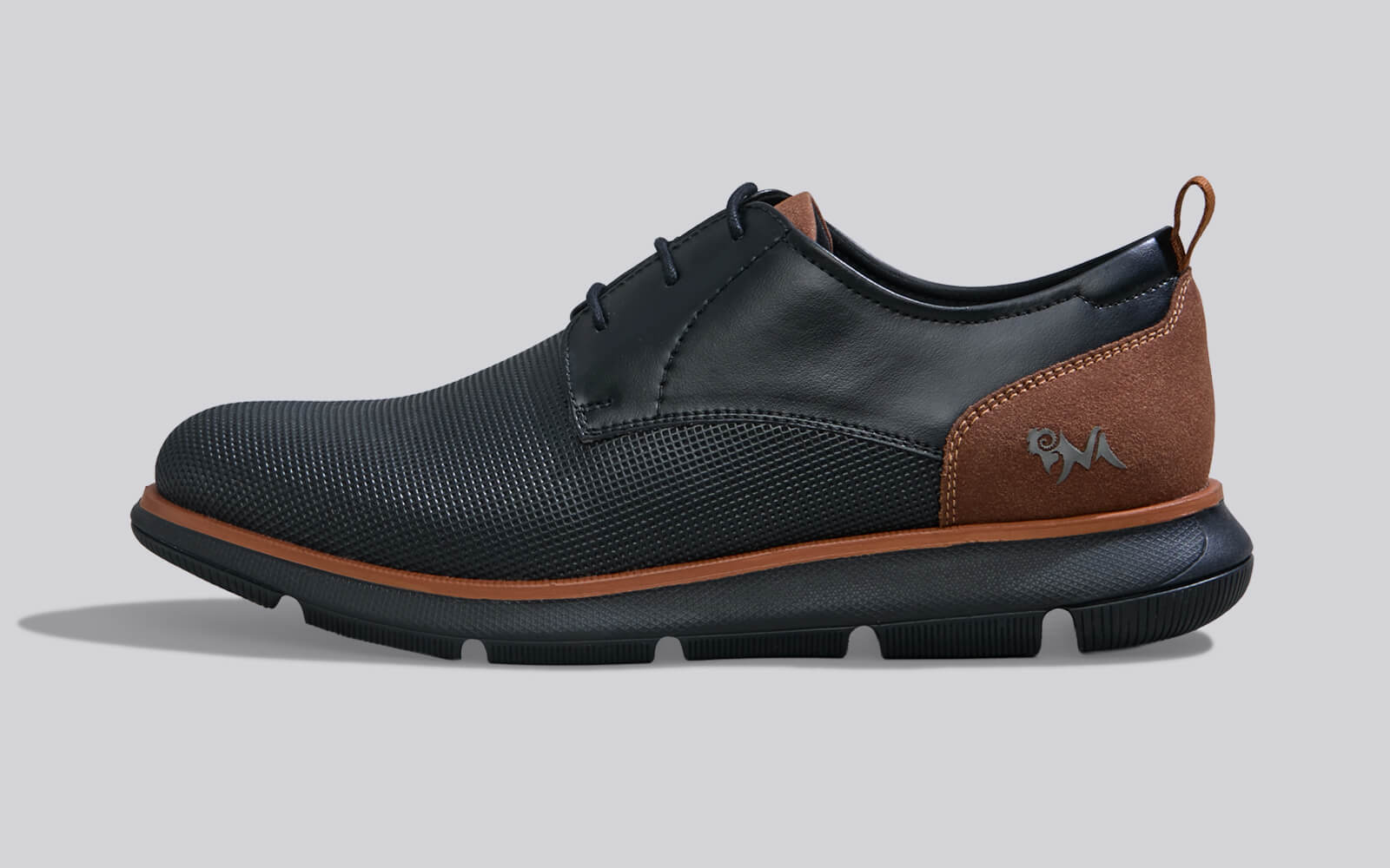Textured Derby Sneakers : Black