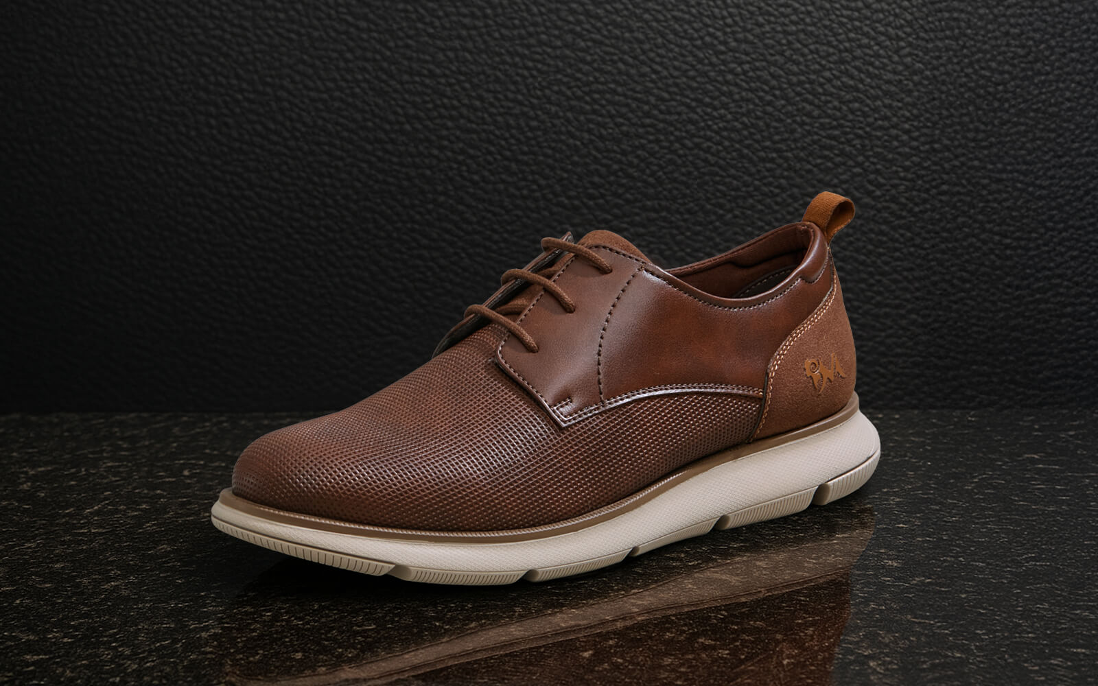 Textured Derby Sneakers : Tan Brown