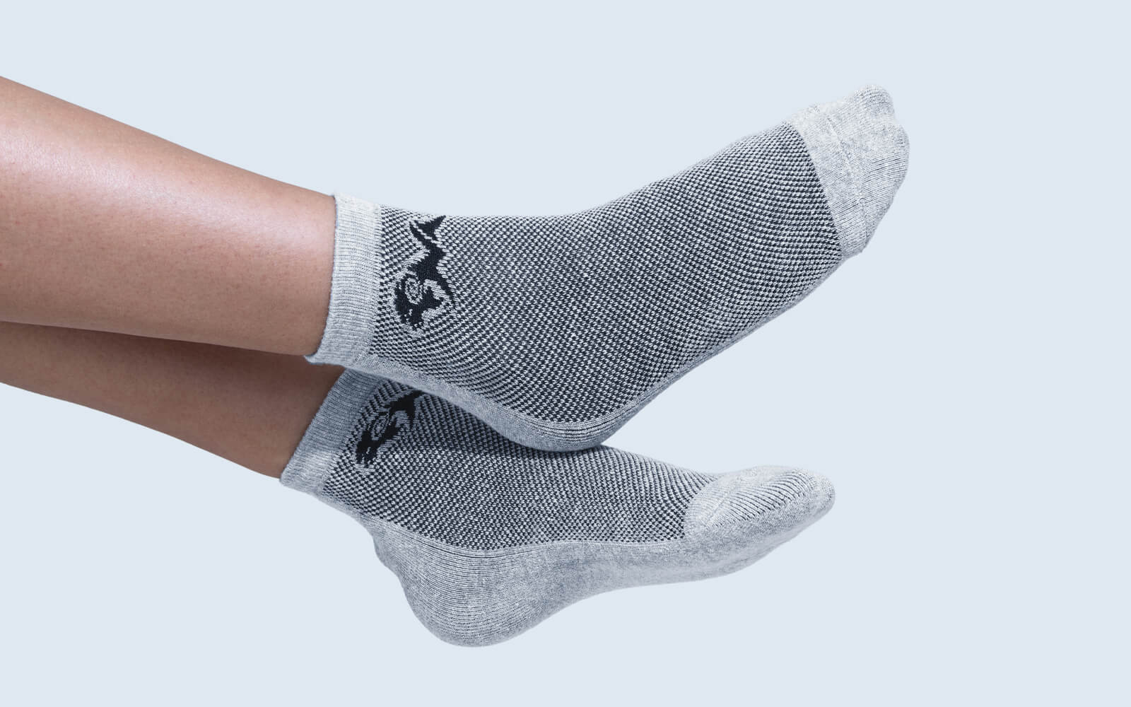 Low-Cut Ankle Socks : Black White Grey (Pack of 3)