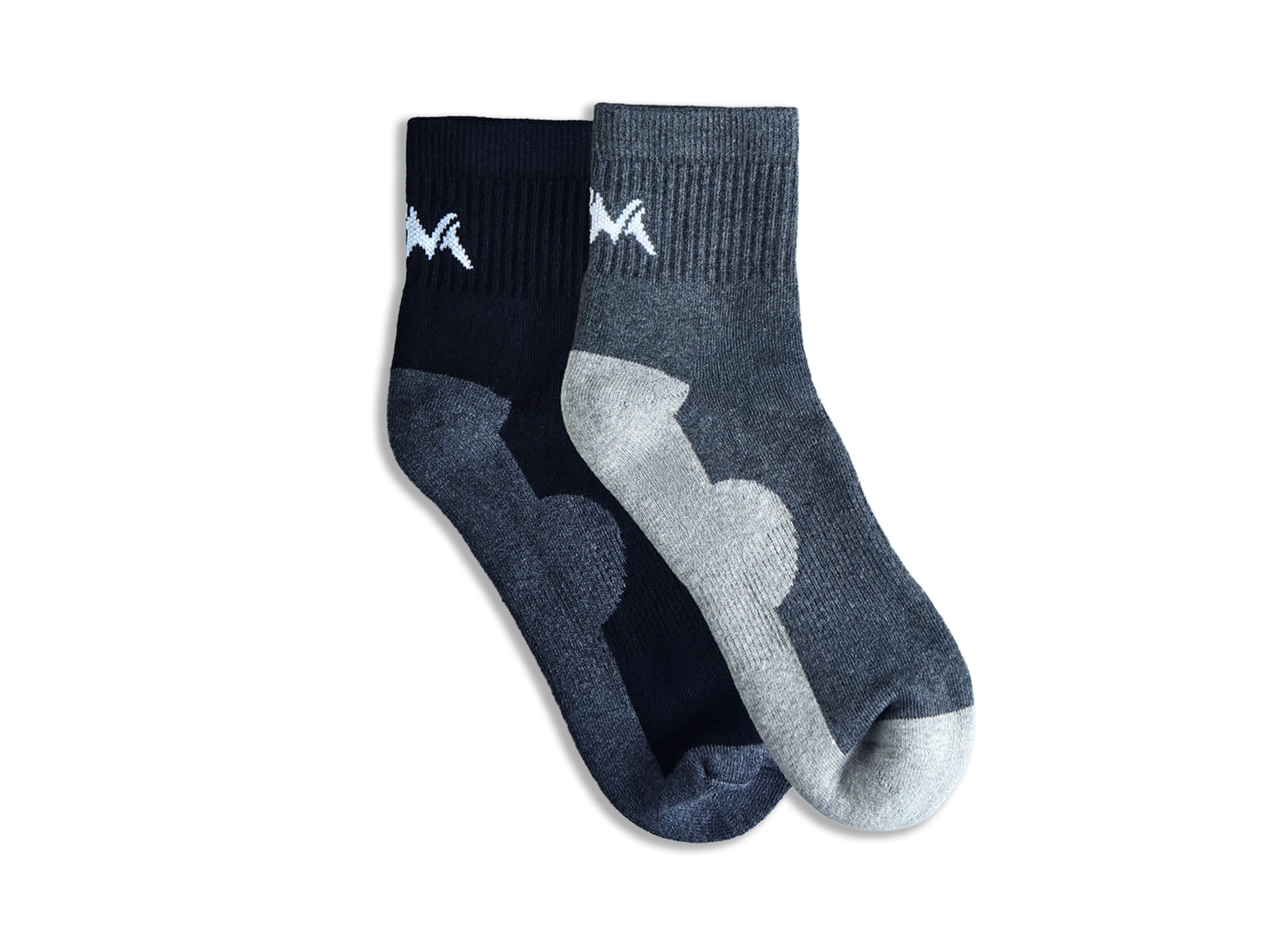 Quarter All Day Socks : Black Grey (Pack of 2)