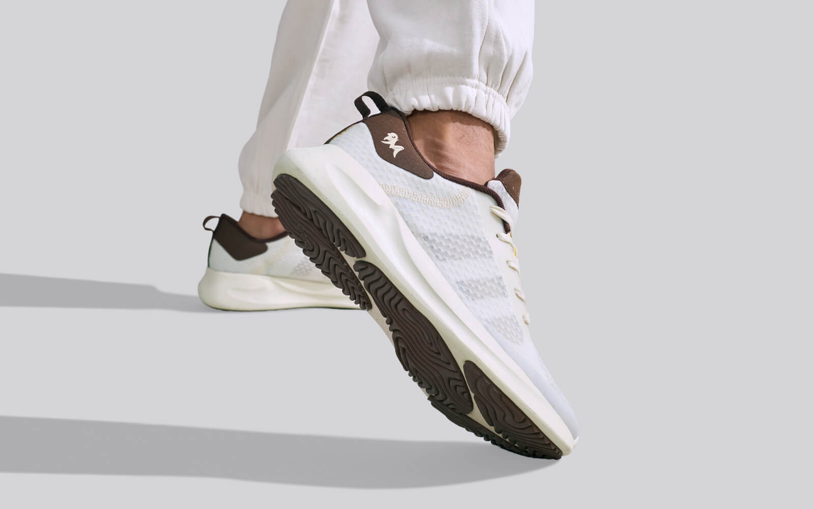 Swift Knit Sneakers For Men : Ivory Brown