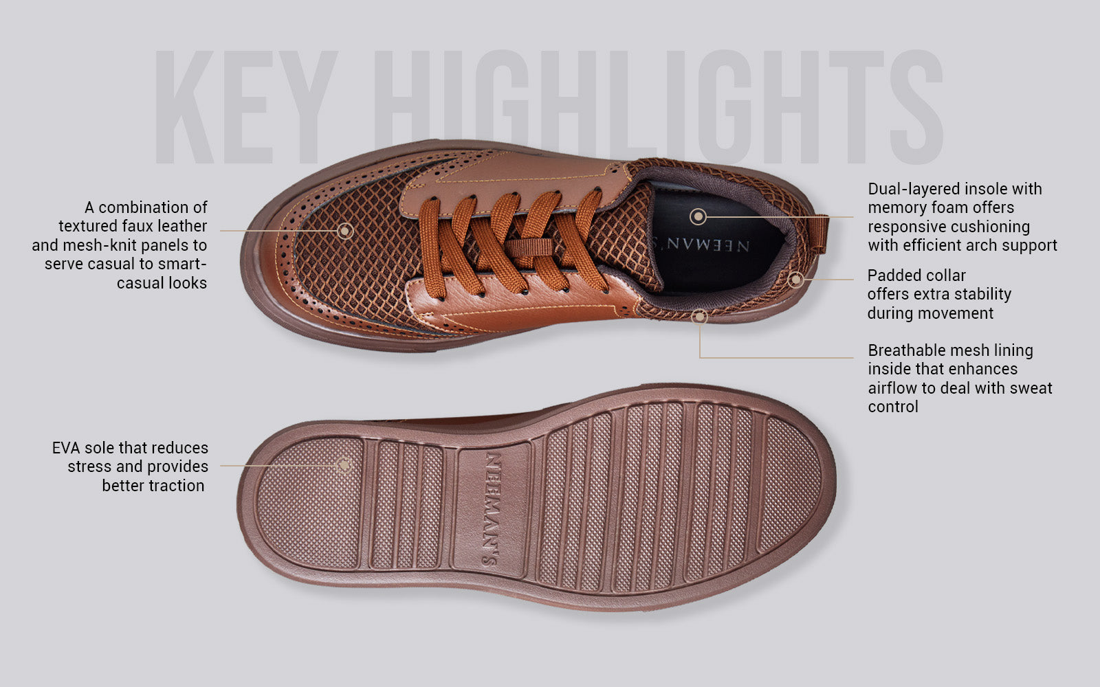 Pure Motion Sneakers : Tan